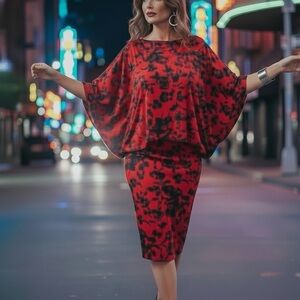 Chic Red and Black Women's Bryn Walker two-piece set